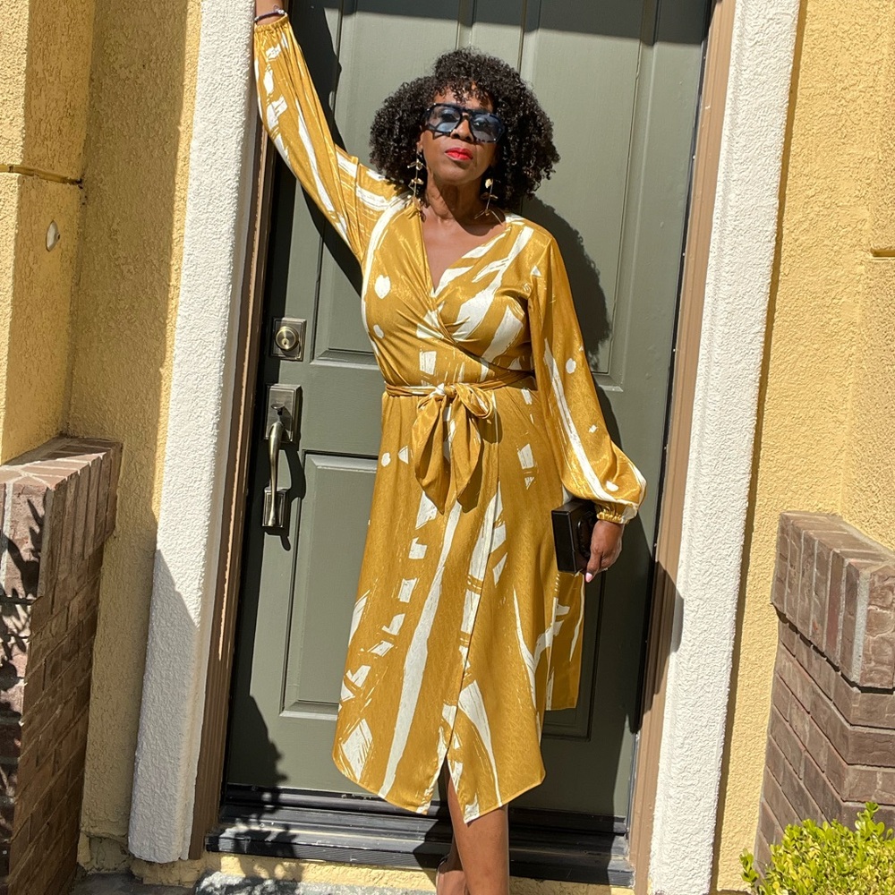DiarraBlu Gold Wrap Dress